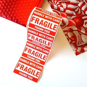 15 pcs Handle with Care Fragile Stickers 2"x3" Inches